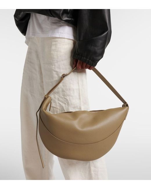 The Row White Jouve Small Leather Shoulder Bag
