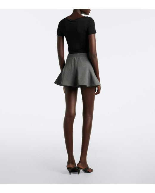 Gucci Gray Double G Cotton And Silk Miniskirt