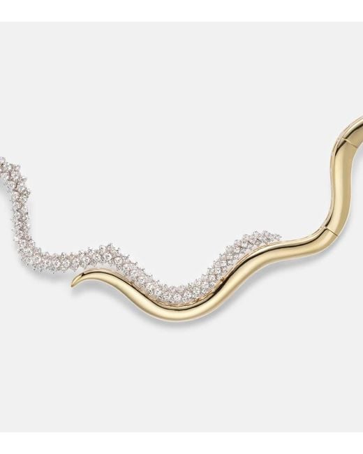 Collar Golden Strada De Oro Blanco Y Amarillo De 18 Ct Con Diamantes YEPREM de color Metallic