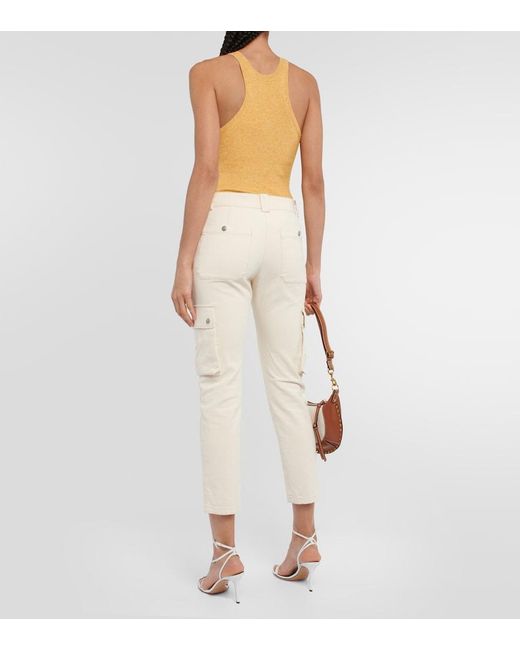 Isabel Marant Natural Evalia Tapered Cotton Cargo Pants