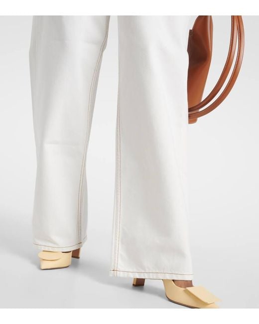 Jeans a gamba larga Le de-Nimes Large di Jacquemus in White