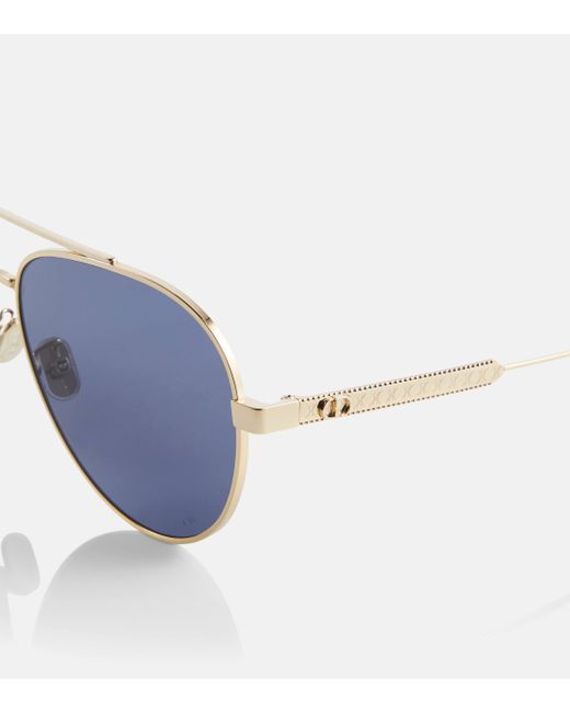 Dior Blue Diorcannage A1u Aviator Sunglasses
