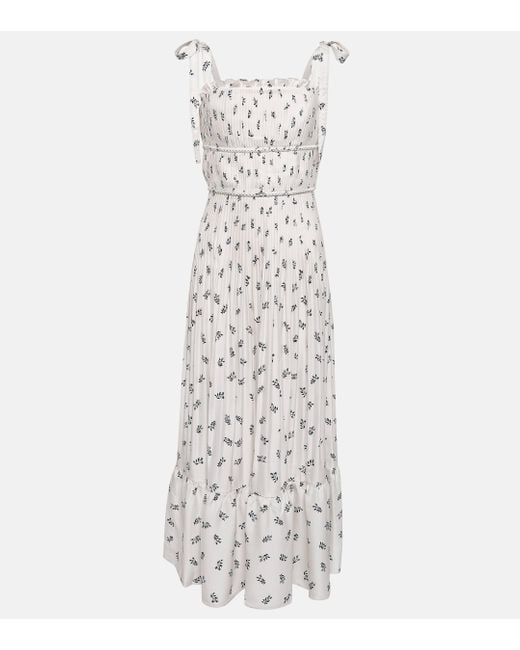 Polo Ralph Lauren White Pleated Floral-print Dress