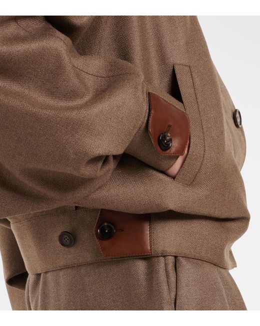 Loro Piana Brown Kiefer Cashmere And Silk Bomber Jacket