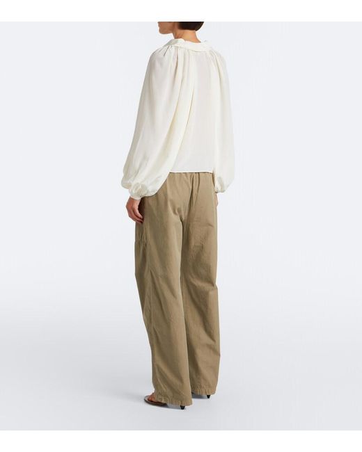 FRAME Natural Gallery Cotton Wide-Leg Pants