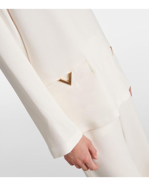 Valentino White Vgold Silk Top