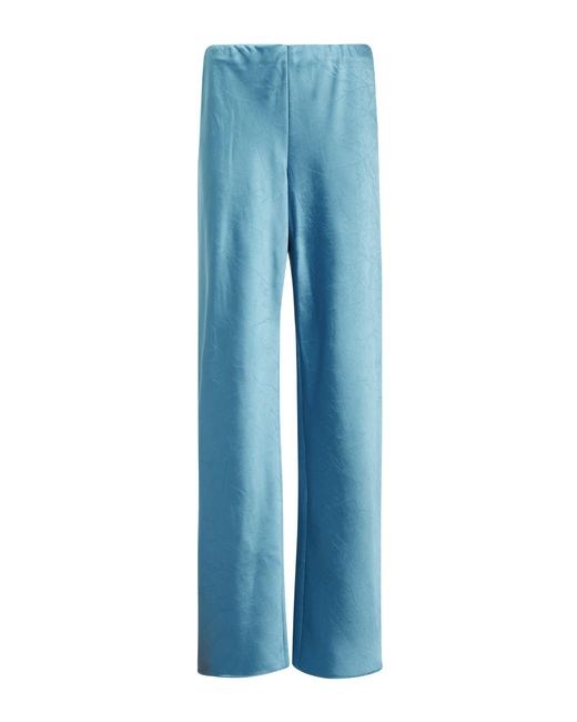 Pantalones anchos de saten de tiro alto Vince de color Blue