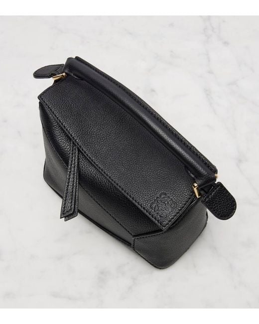 Loewe Black Puzzle Edge Mini Leather Tote Bag
