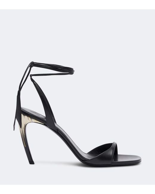 The Attico Black Ora Leather Sandals