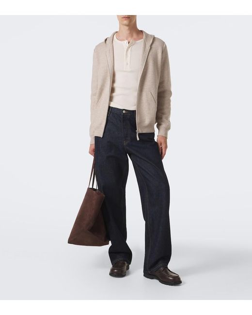 Allude Natural Wool And Cashmere Zip-Up Hoodie for men