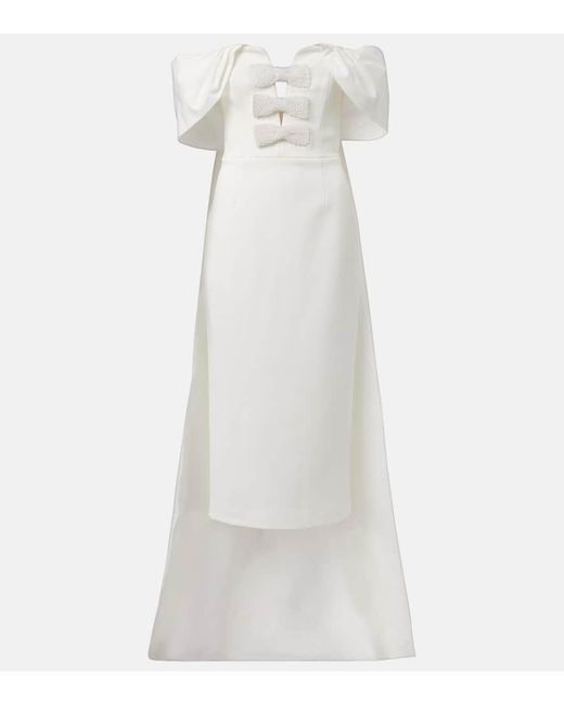 Rebecca Vallance White Rory Crepe Midi Dress