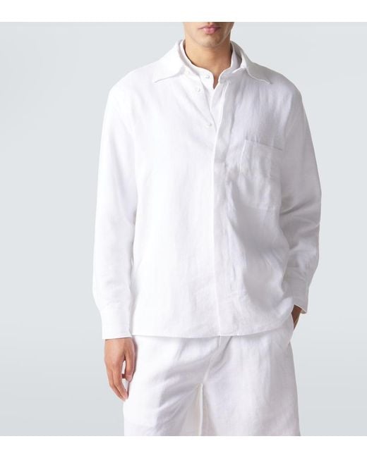 Saman Amel Hemdjacke Aus Leinen in White für Herren