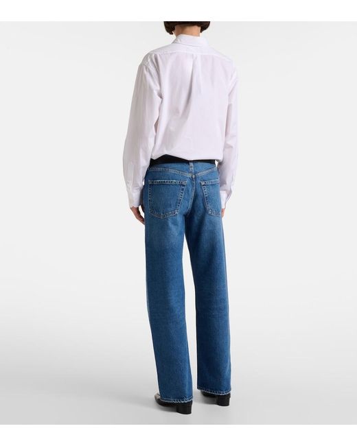 Citizens of Humanity Blue Lindz Low-Rise Wide-Leg Jeans