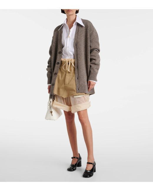 Maison Margiela Natural Layered Tulle-Trimmed Skort