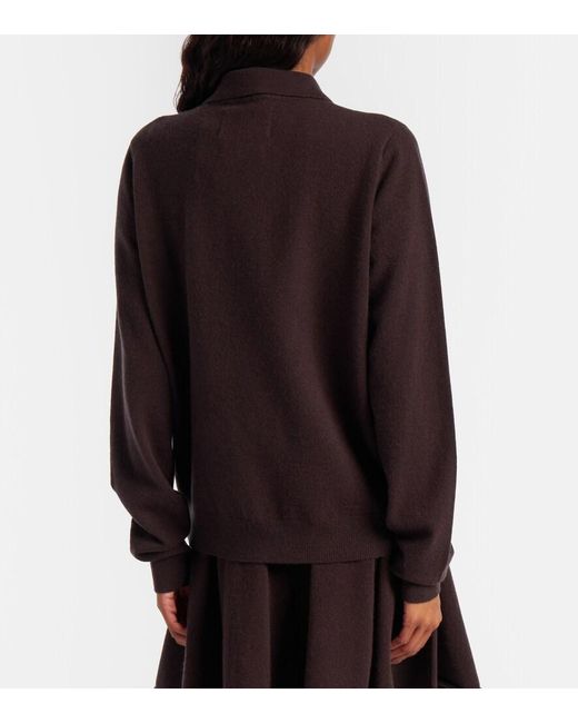 Extreme Cashmere Black N°223 Be For Cashmere-Blend Polo Sweater