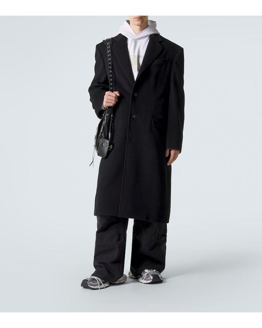 Balenciaga Black Wool Coat for men