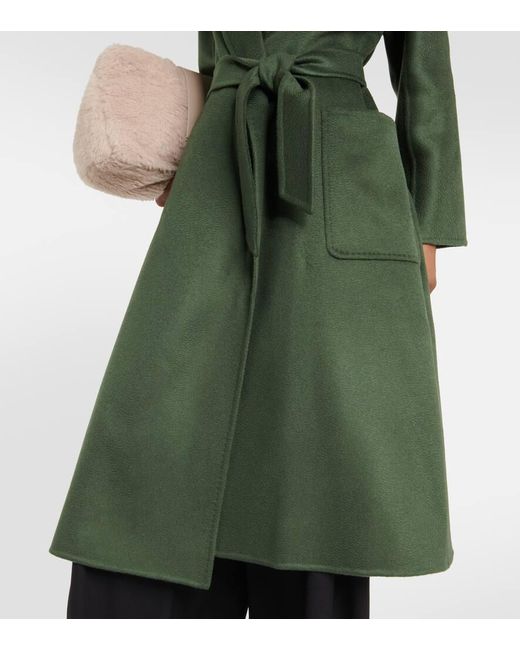 Max Mara Green Ludmilla Cashmere Wrap Coat