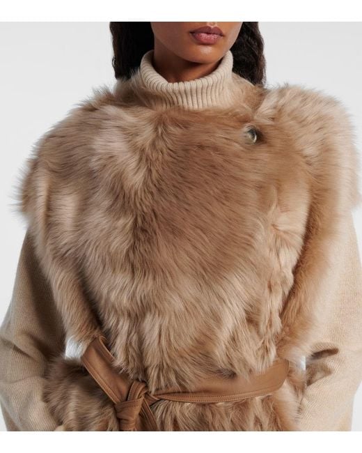 Yves Salomon Brown Wendbarer Mantel Aus Leder Und Shearling