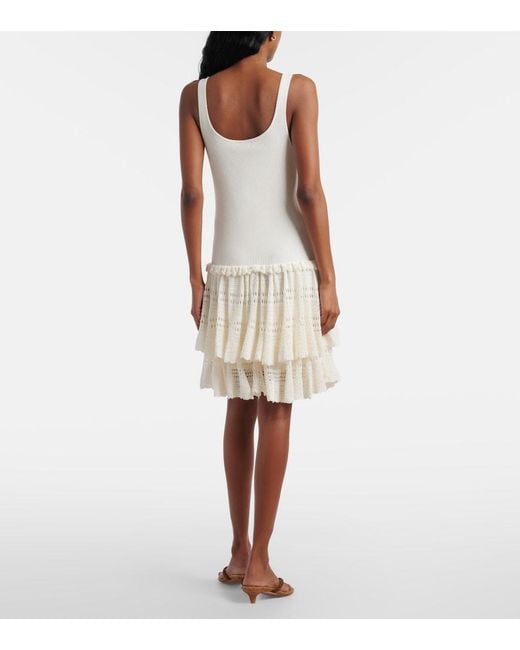 Polo Ralph Lauren White Crochet Ribbed-Knit Minidress