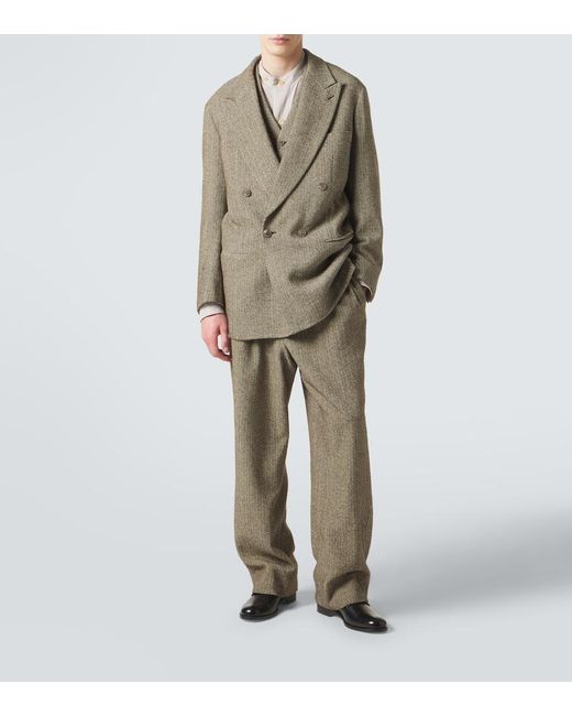 Giorgio Armani Natural Archivio Cotton And Wool-Blend Blazer for men