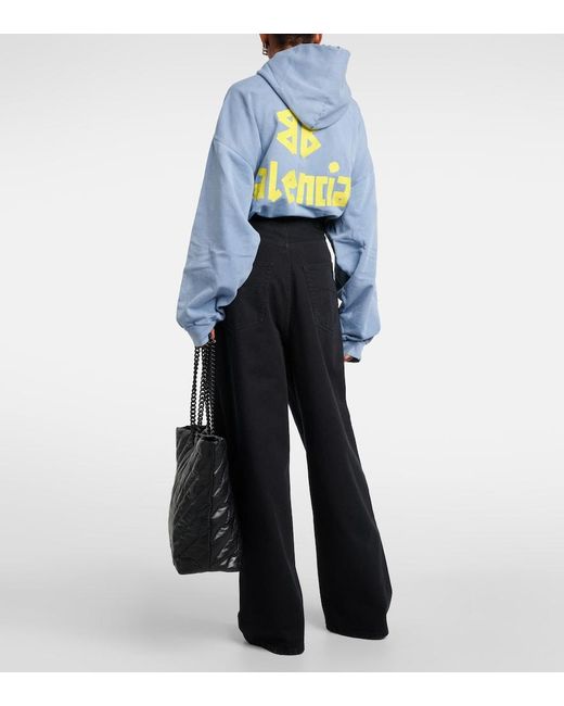 Balenciaga Black Mid-Rise Wide-Leg Jeans