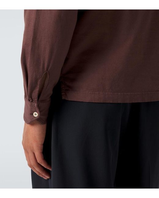 Fedeli Brown Cotton Pique Polo Shirt for men
