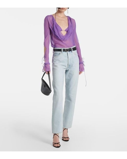 Agolde Blue 90's Mid-Rise Straight Jeans