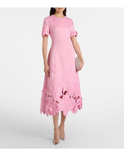 Vestido De Coctel Bordado Con Apliques Florales LEO LIN de color Pink