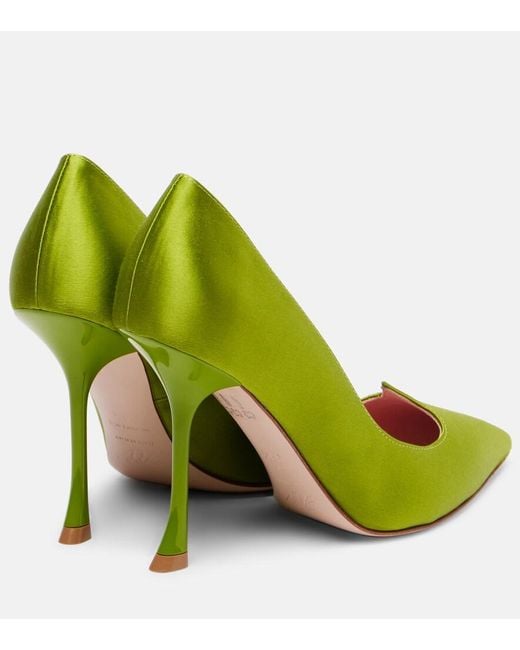 Roger Vivier Green I Love Vivier 100 Satin Pumps