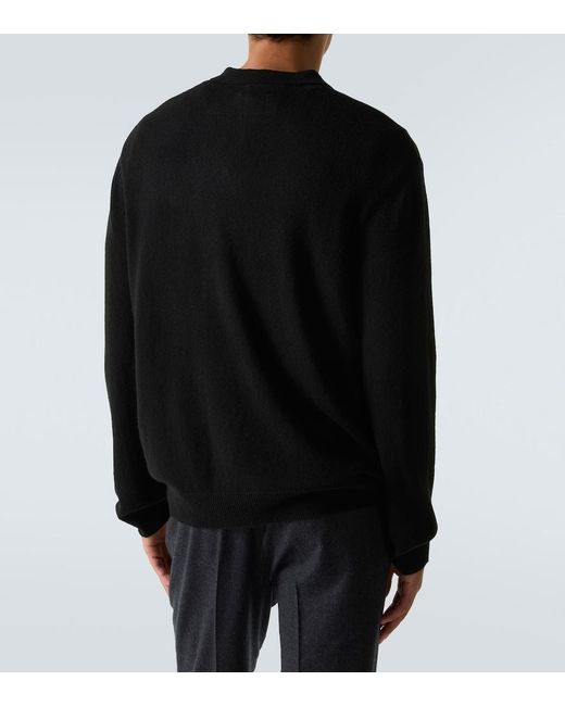 LeKasha Black Crete Cashmere Polo Sweater for men