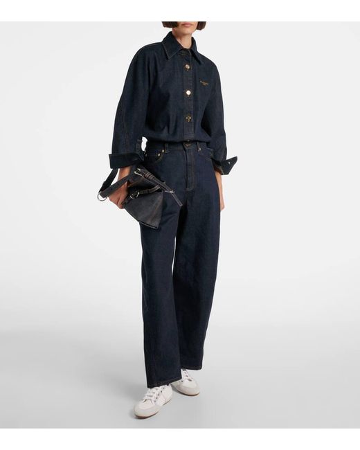 Givenchy Black Voyou Medium Denim Shoulder Bag