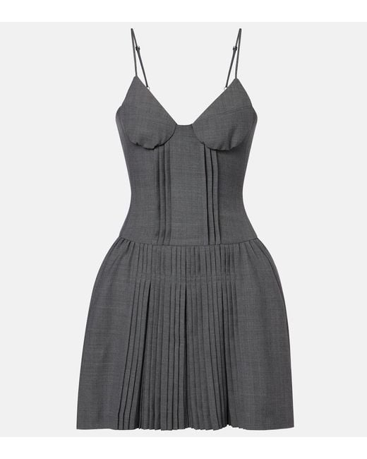 ShuShu/Tong Black Pleated Minidress
