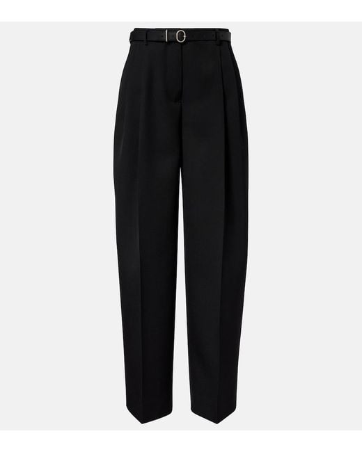 Jil Sander Black Wool Wide-Leg Pants