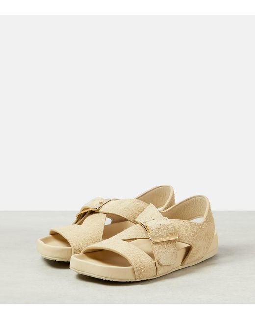 Loewe Natural Ease Brushed Leather Sandals