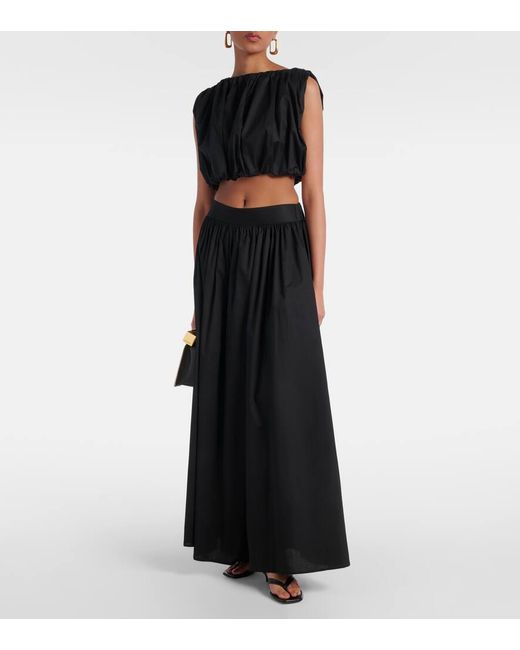 Adriana Degreas Black Cotton Maxi Skirt