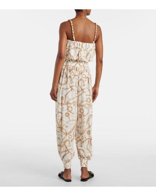 Balmain Natural Chain Printed Jumpsuit