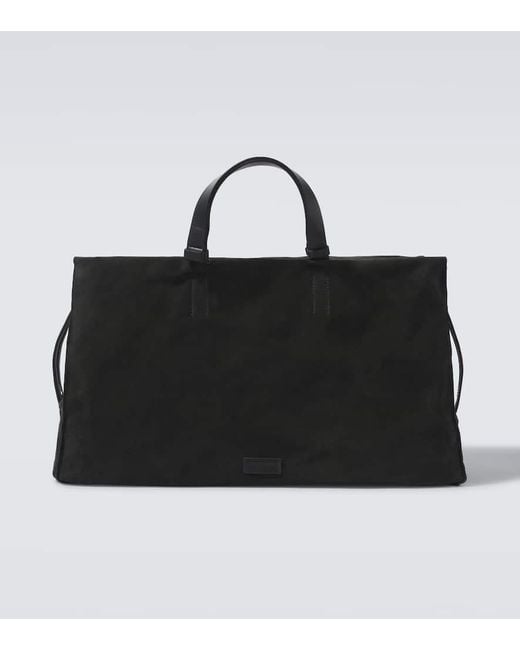 Giorgio Armani Black Suede Duffel Bag for men