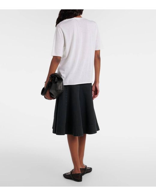 Lisa Yang White T-Shirt Ari Aus Kaschmir