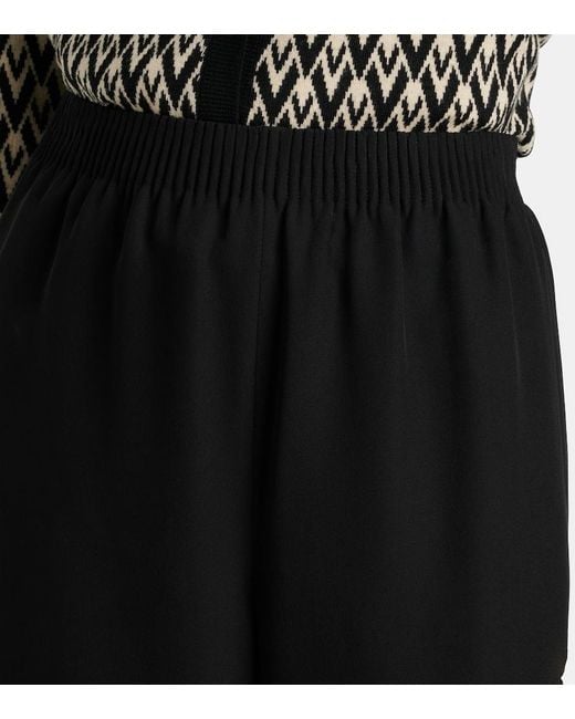 Valentino Black Cady Couture Wide-Leg Pants