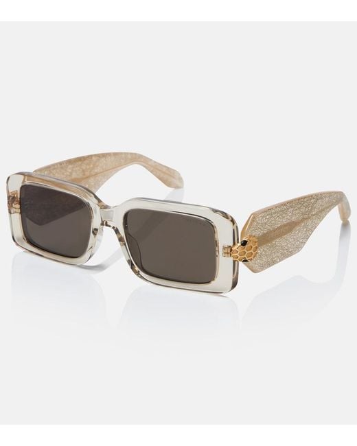 BVLGARI Brown Serpenti Forever Rectangular Sunglasses