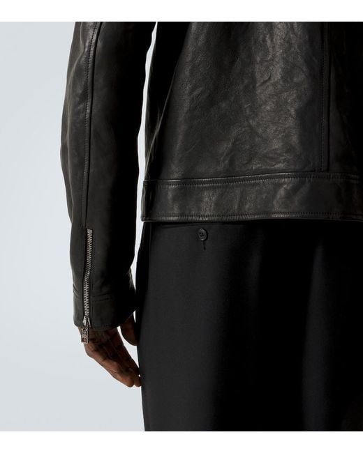 Dolce & Gabbana Black Leather Blouson Jacket for men