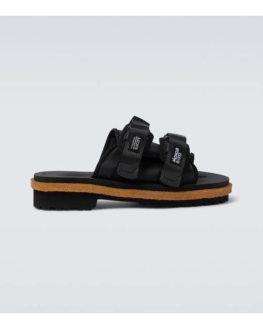 Moncler Genius Black Sliders for men