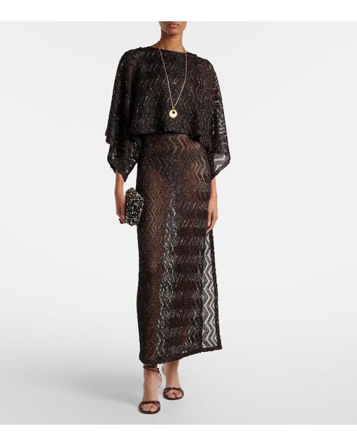 Missoni Black Zig Zag Sequined Top
