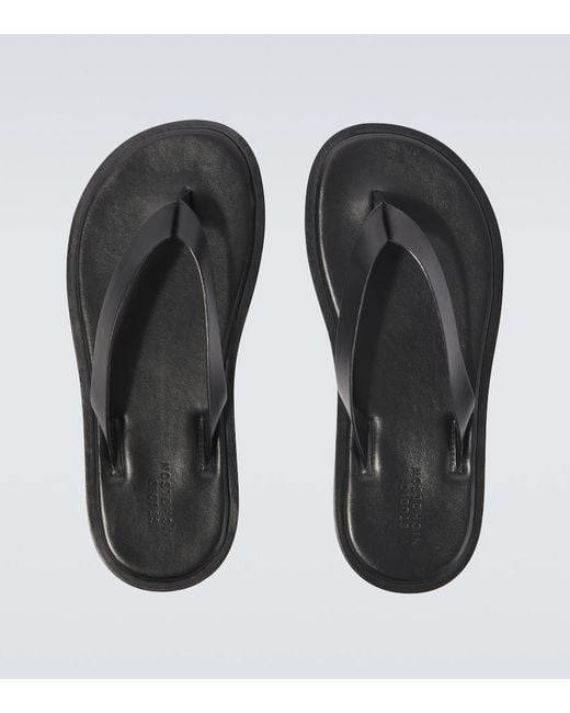Studio Nicholson Black Curren Leather Thong Sandals for men