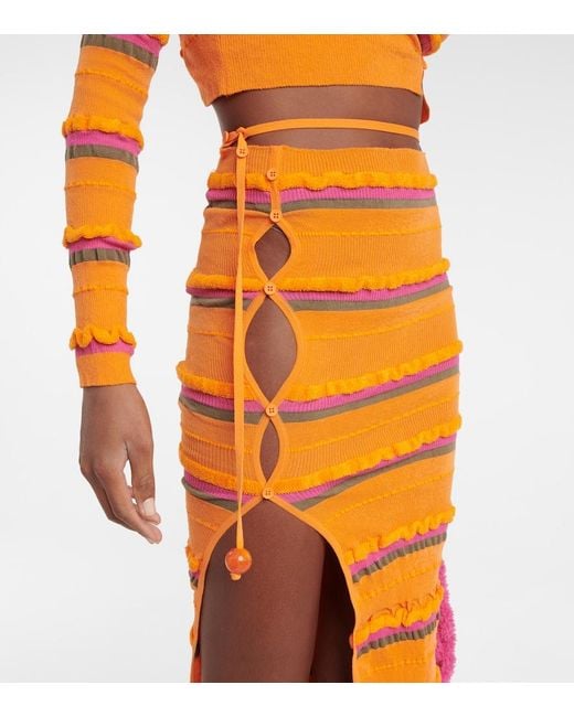 Jacquemus Orange Midi Skirt