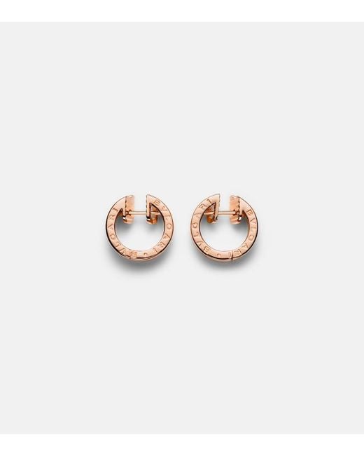 BVLGARI White B.Zero1 18Kt Rose Earrings With Diamonds