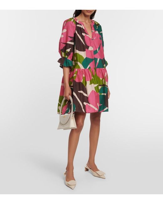 Velvet Pink Tracy Cotton And Silk Minidress