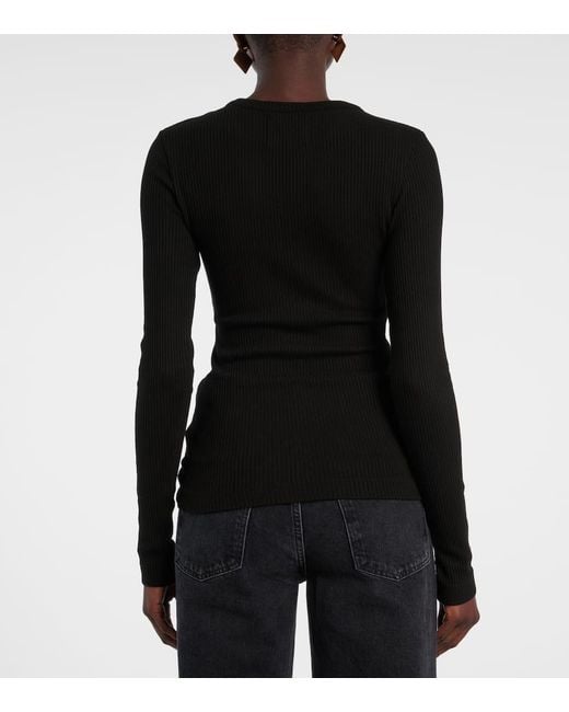 Citizens of Humanity Black Bina Ribbed-Knit Top
