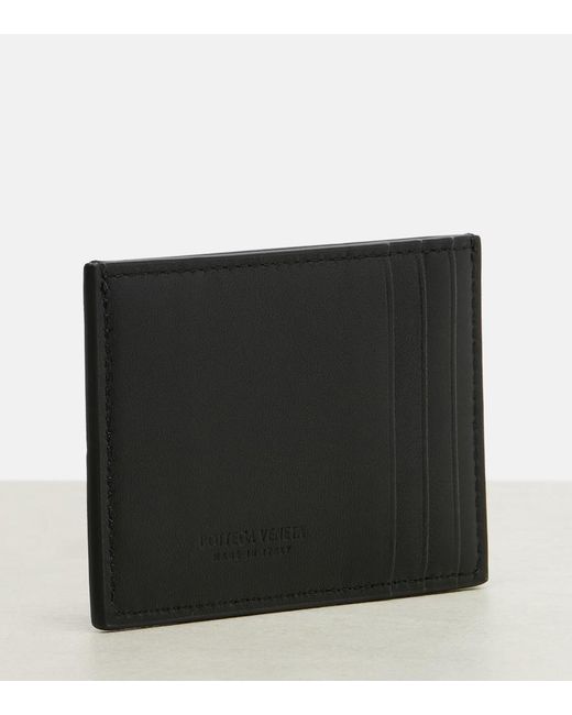 Bottega Veneta Black Cassette Intreccio Leather Card Holder