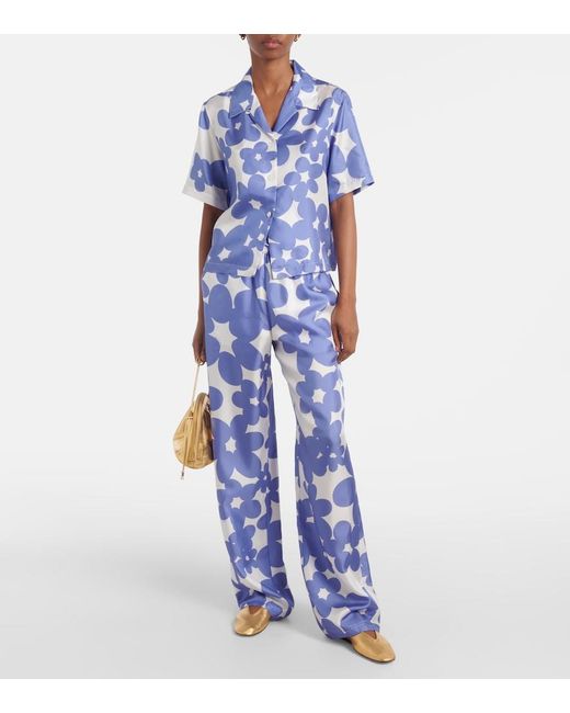Marni Blue Floral-Print Shirt